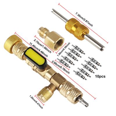 Air Conditioning Line Repair Tools for R22 R410A R404A R407c with Dual Size SAE 1/4 & 5/16 Port Valve Core Remover/Installer