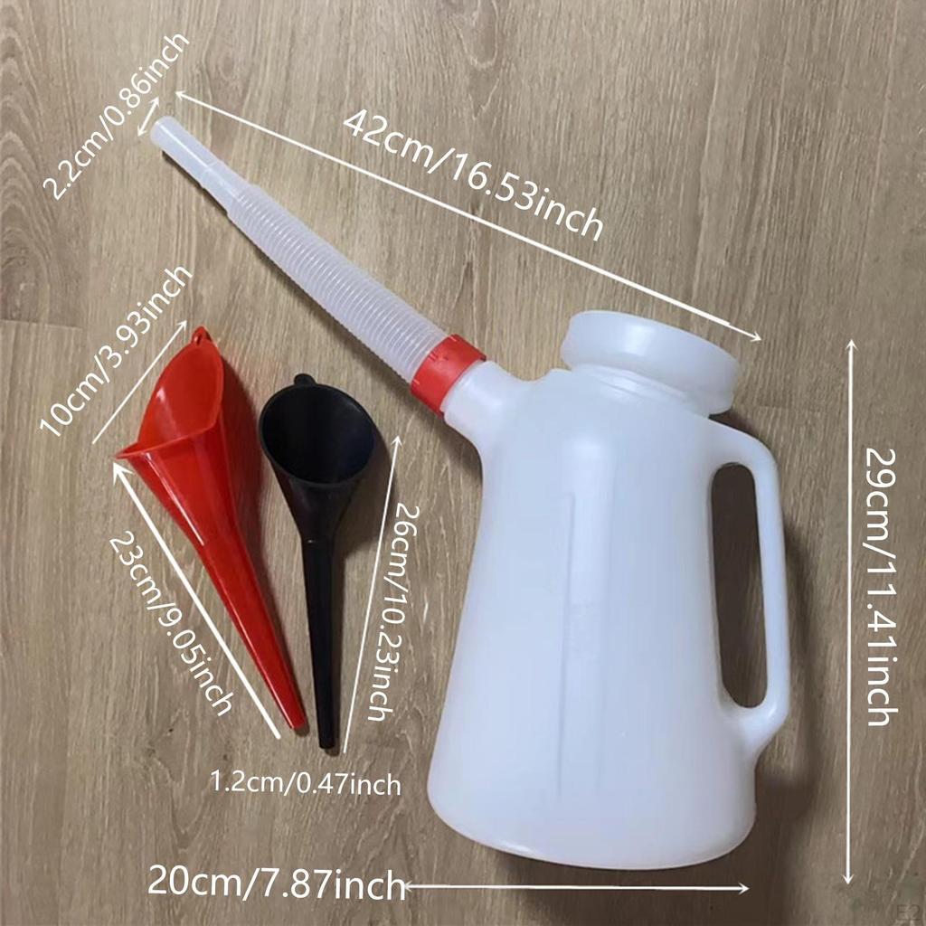 Oil Jug Measuring Container Automotive and Flexible Funnel Set Dispenser