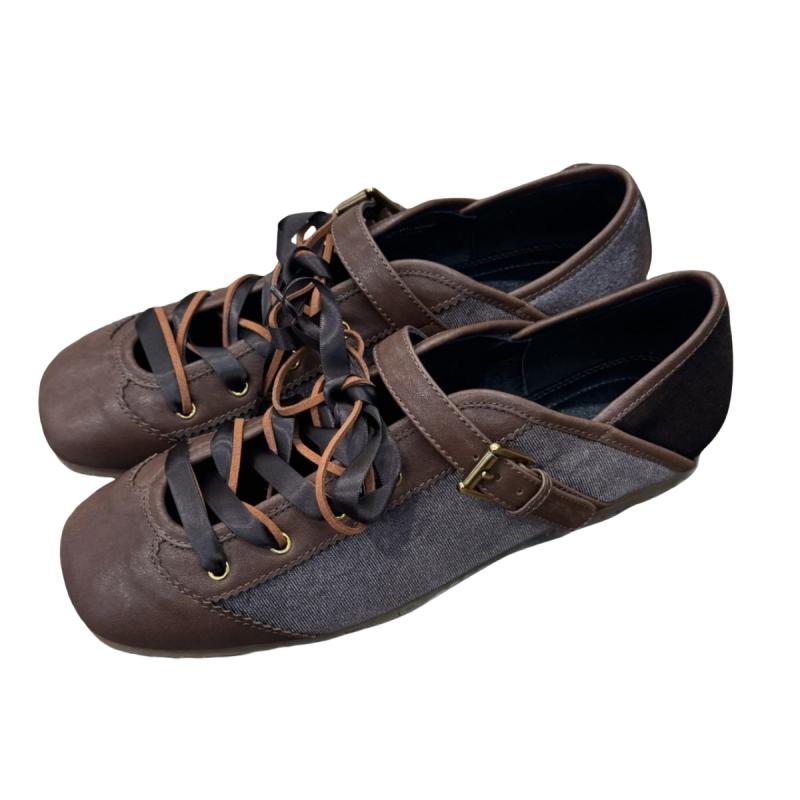 Fashion 2025 New Spring Mary Jane Cross Strap Flats Shoes Women Fashion Elegant Round Toe Ladies Comfort Soft Sole Ballerinas Shoes
