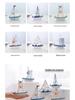 Solid Wood Sailboat Ornaments: Mediterranean Table Decorations & Creative Photography Props