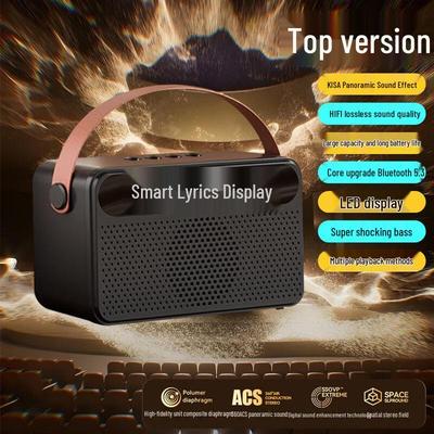 Bluetooth Desktop Speaker with Lyrics Display - Portable, Powerful Bass, High Quality, Model T96