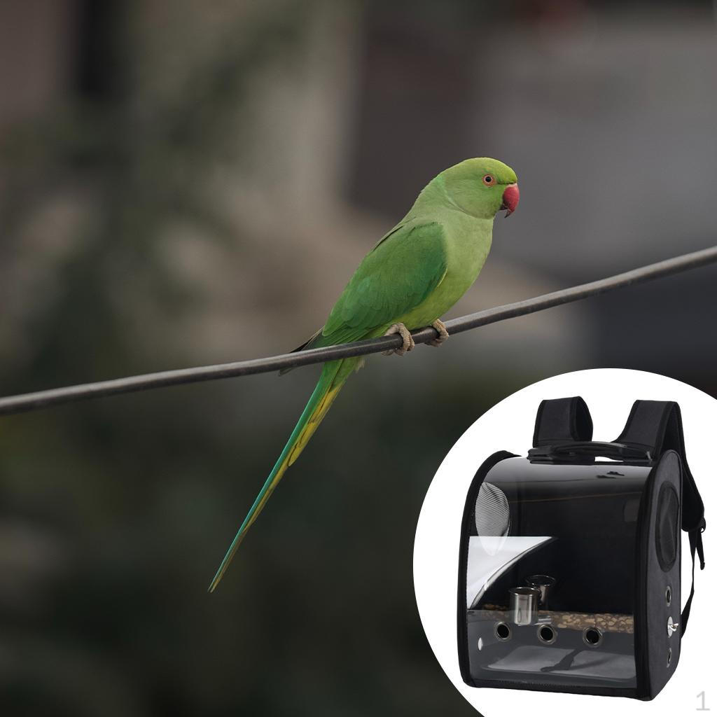 

Bird Backpack Pet Knapsack Non- Bottom Cushion Travel Parrot Cage Lightweight Clear Shoulder