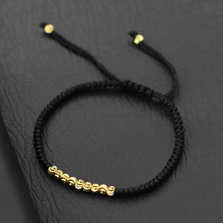 

Classic Handmade Weaven Black String Bracelet For Women Irregular 4mm Beads Macrame Braclet Outdoor Camping Casual Accessories Adjustable