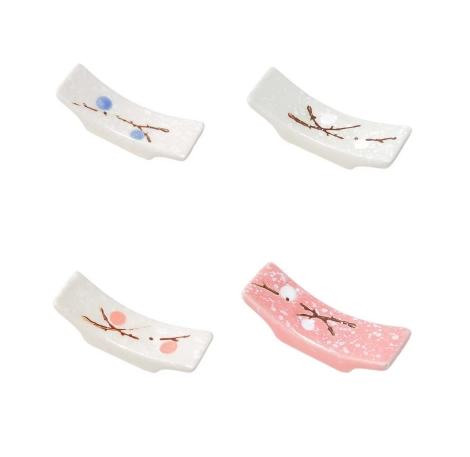 1/4/10Pc Japanese Plum Blossom Ceramic Chopstick Holder Creative Kitchen Supplies Household Chopstick Holder Care Gadget