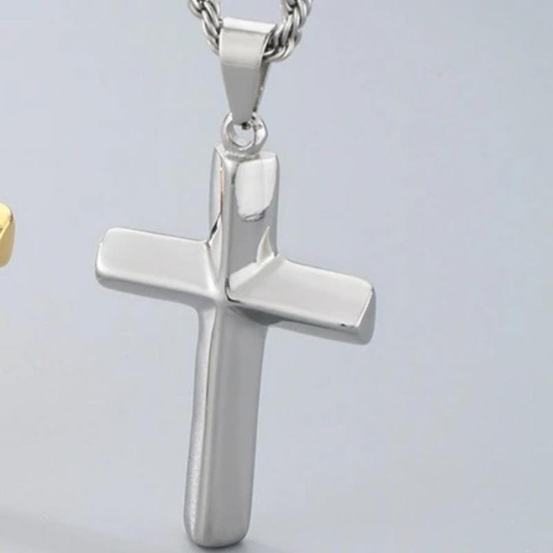 

Kalen Shiny Gold Color Corss Pendant Necklace for Men Women Hip Hop Stainless Steel Jewelry Trendy Accessories Gift Wholesalers 60cm