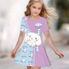 Girls 3D Print Dresses Kids Girl Party Short Sleeve Princess Dress Tank 3D  Cute Cartoon  Print Dress