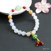 2026 White Chalcedony Bracelet Agate Lotus Seedpod Tassel Jewelry Factory Live Delivery S2041103