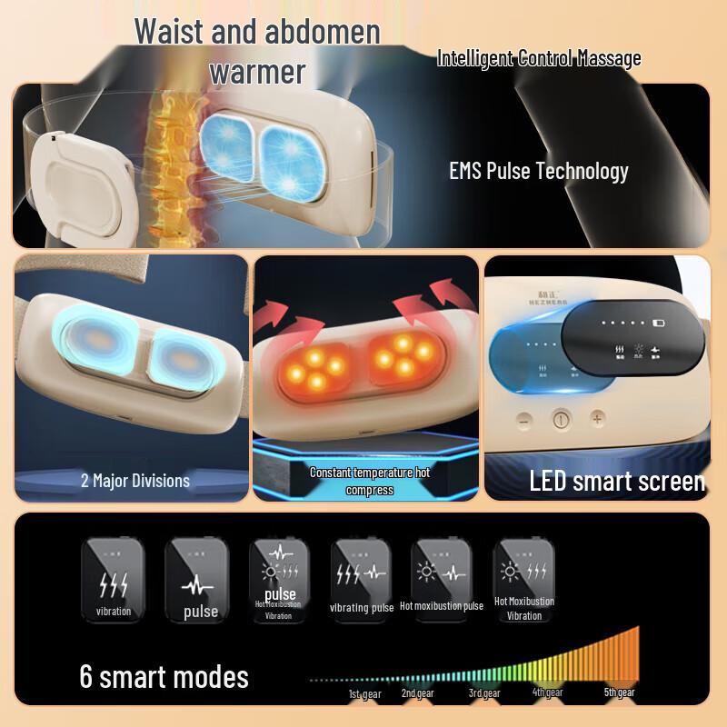 HEZHENG Smart Lumbar & Abdominal Hot Compress Massager