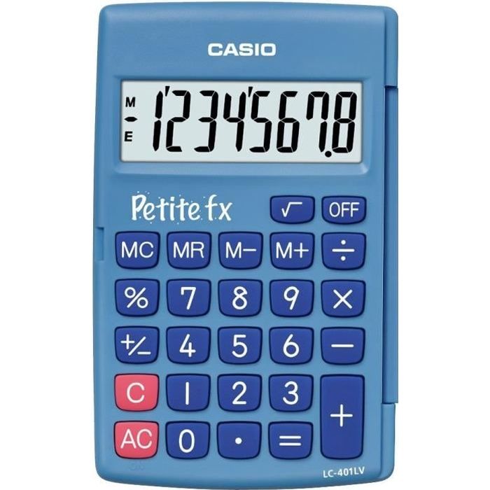 Calculatrice casio petite fx - scolaire primaire - bleue