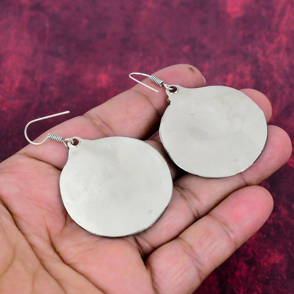 Lapis Lazuli & Coral 925 Solid Sterling Silver Nepali Earrings, Handmade Gemstone Earrings Jewelry, Gifts For Love Brand New Earrings