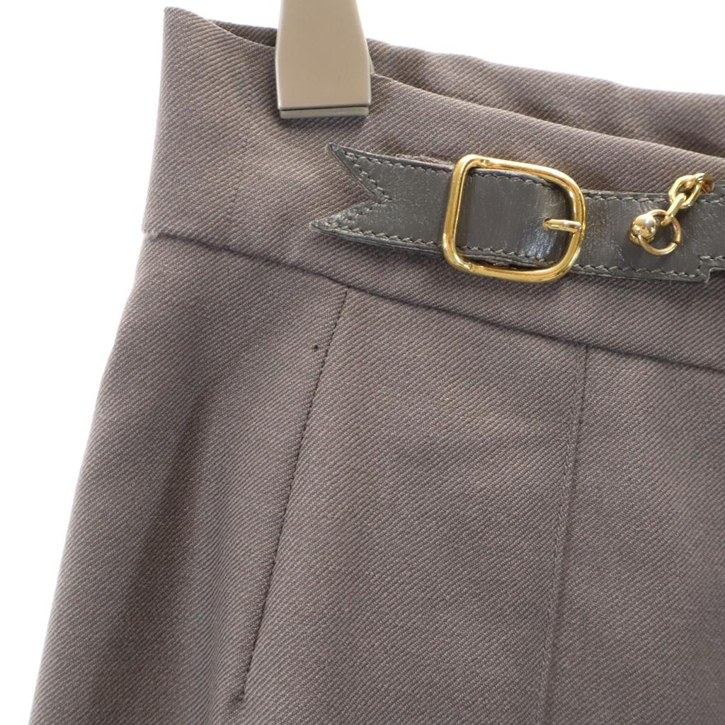 Hermes Made In France Mimole Length Wrap Skirt 42 Gray Women Used