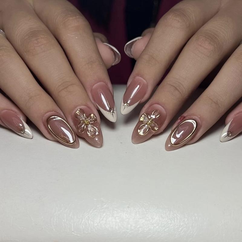 

24Pieces French Manicure Fake Nail Highly Shine Coating Fake Nail Easy Application Ideal For Wide Nail Beds Last Comfort 1