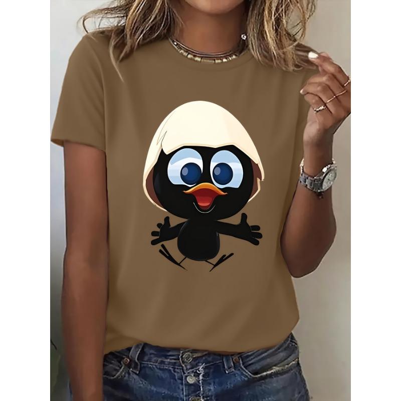 

Women s fashionable, casual and energetic sports style - eggshell duck - breathable, lightweight, comfortable and soft printed sports T-shirt 8XL