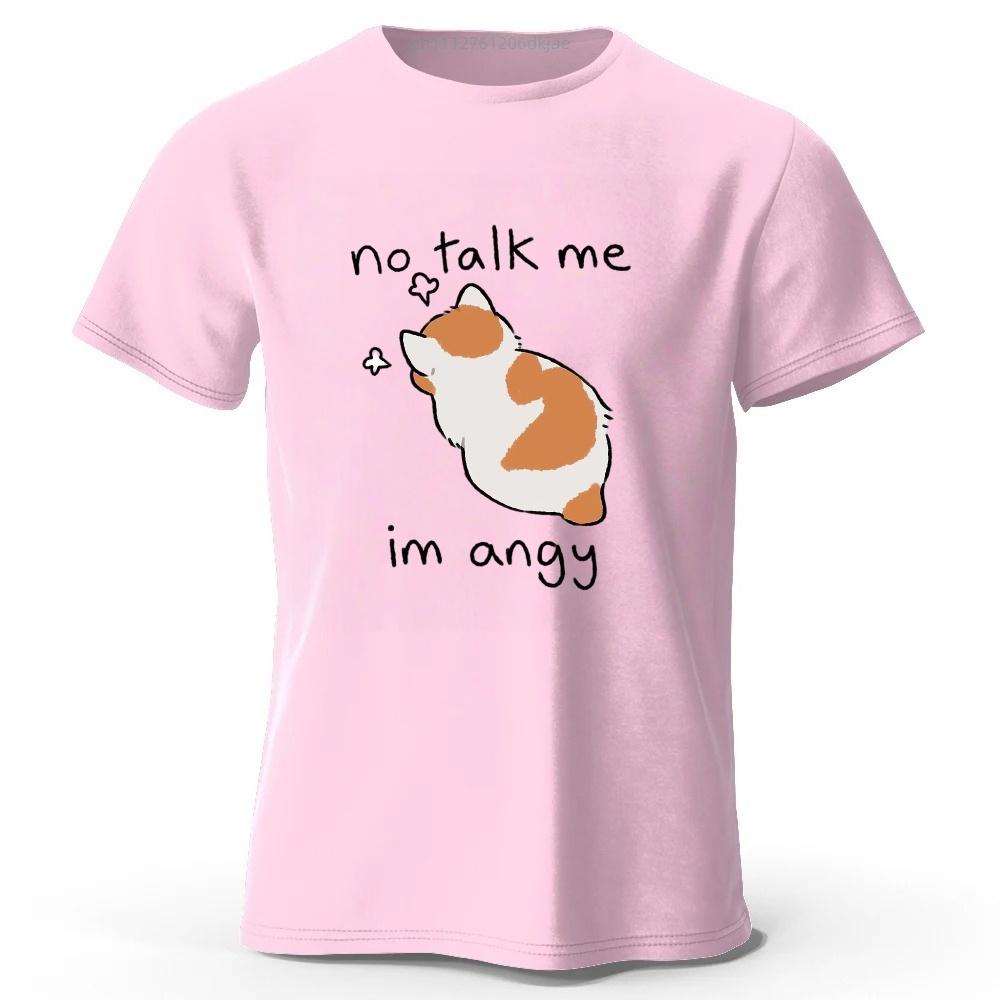

Angry and Proud Cat Cotton Short Sleeves Men s Summer Street Oversized Top Loose Fashion Casual T-shirt L