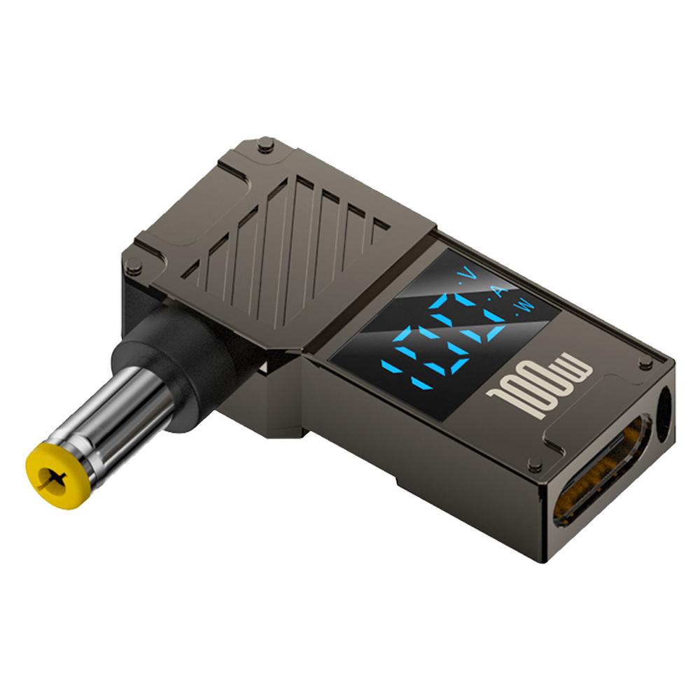

PD 100W Laptop Charging Adapter Type-C to DC 5.5x2.5mm Digital Display Fast Charging Converter As Shown A