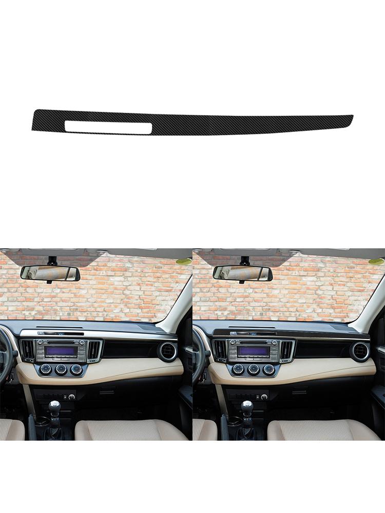 Black For Toyota RAV4 2013-2015 Car Interior Button Panel Decoration Protection Carbon Fiber Sticker Auto Styling Accessories