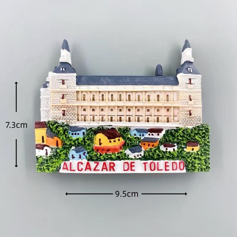 3D Resin Fridge Magnet Spain City Souvenir Barcelona Valencia Madrid Cordoba Granada Refrigerator Magnet Home Decor Gift
