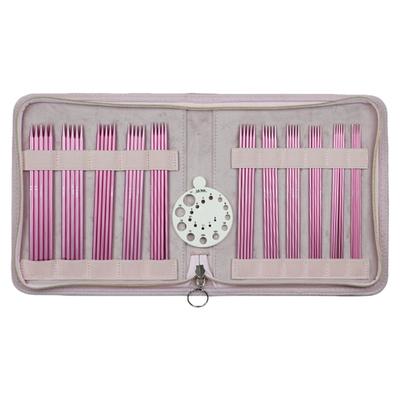 11Pairs Double Ended Aluminum Knitting Needle Double Pointed Head Knitting Needle 2.0mm-6.0mm for Sweater Scarf Hat Bag