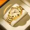 OPK 8141 Original Business Men's Watch Waterproof Luminous Stainless Steel Golden Luxury Classic Quartz Wristwatch for Man New