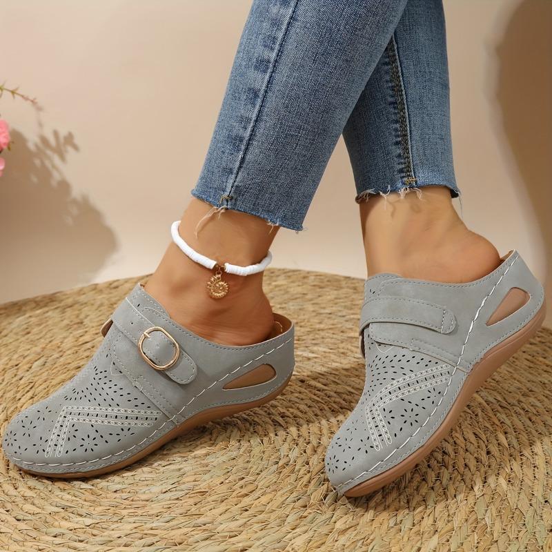 Leisure Baotou Half Slippers Female 2025 New Strap Slope with Large Size Hollow Slippers