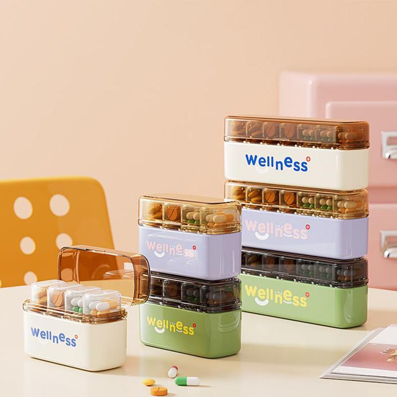 Mini Portable Pill Box Health Travel Supply Moisture Proof Daily Medicine Dispensing 4/7 Compartment Medicine Box Storage Box