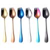 Travel Long Handle Stainless Steel Outdoor Dinnerware Spork Dessert Spoons Salad Forks Flatware