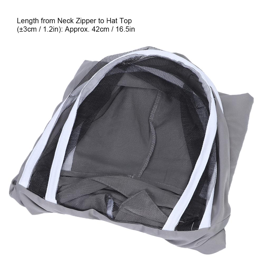 

Защитная куртка-сетка для пчеловодства, полиэстер-хлопок, дышащая, удобная, пчеловодческий костюм-халат с двойными молниями, аксессуар пчеловода серый