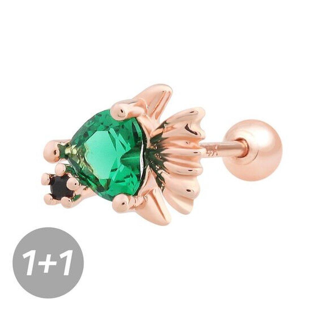 [1+1] Greenfish Cubic 14K Rose Gold Needle Piercing (2 types)