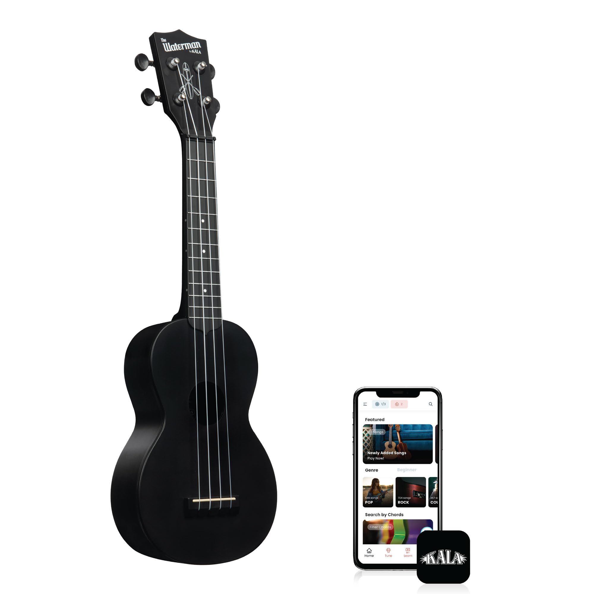 

KALA Ukulele The Waterman Beach Collection Soprano Matte Color Black Sand сумка KA-WMS-BK-S [сумка входит в комплект] []