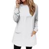 Damen Sweatshirt Pullover Active Sportswear Taschendruck Lässiges Rundhals Langarmshirt