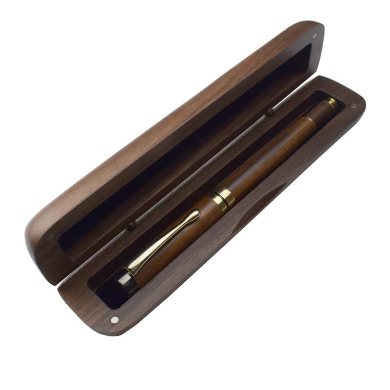 1 Stück Holz Klapp-Stifteetui Geschenkbox Set - Umweltfreundlicher Schreibtisch-Organizer für Business, Bürobedarf mit Magnetverschluss