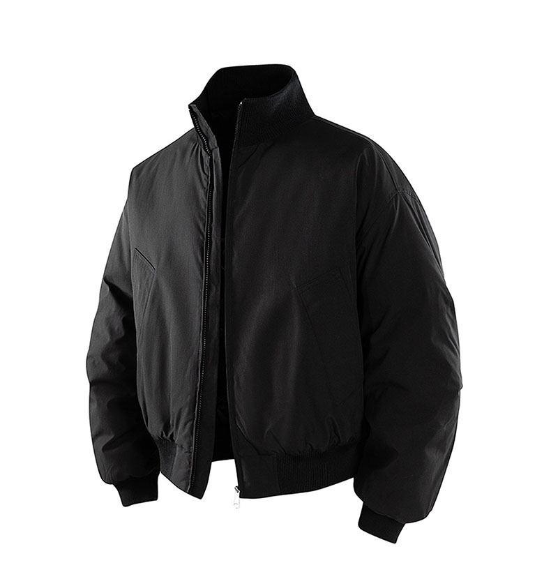 Men's American Style Cotton Flight Jacket: Thickened Autumn/Winter Warm Stand Collar Baseball Outerwear