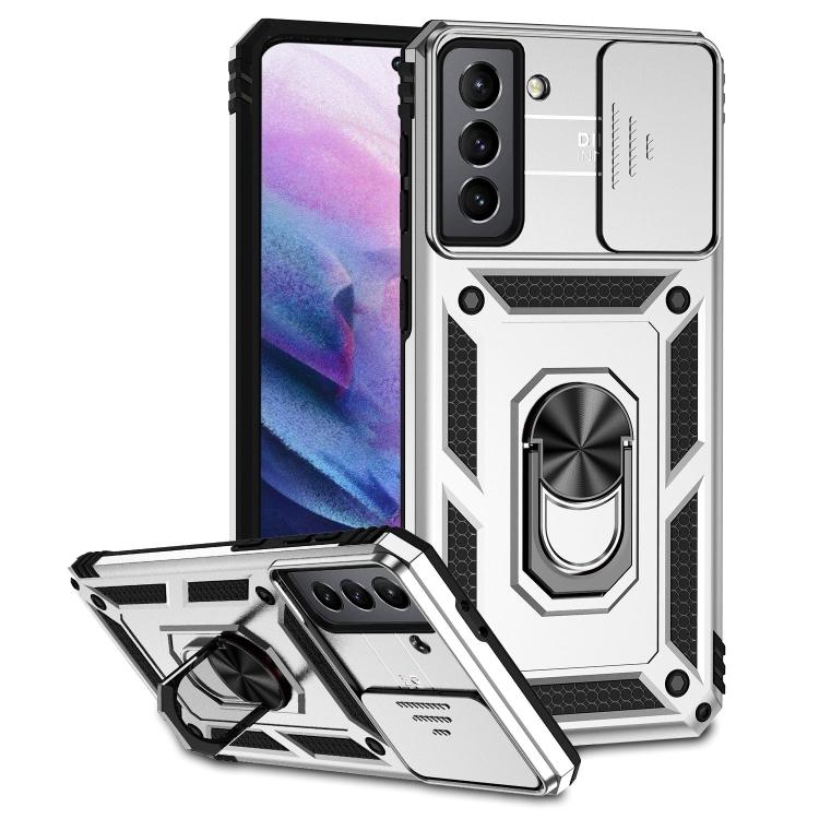 

For Samsung Galaxy S21 5G Sliding Camshield Holder Phone Case For Samsung Galaxy S21 5G срібний
