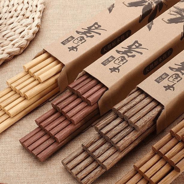 Free Shipping: Mold-Proof Red Sandalwood & Chicken Wing Wood Chopsticks - Non-Deforming, Non-Slip, High-Temperature Resistant
