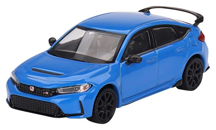 

TrueScale Miniatures MINI GT Масштаб Honda Civic Type R 2023 Boost Blue Pearl Drive Готовая модель 1/64 Правый руль