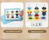 Montessori Toddler Wooden Bear Stacking Rings for Shape Recognition and Concentration Training