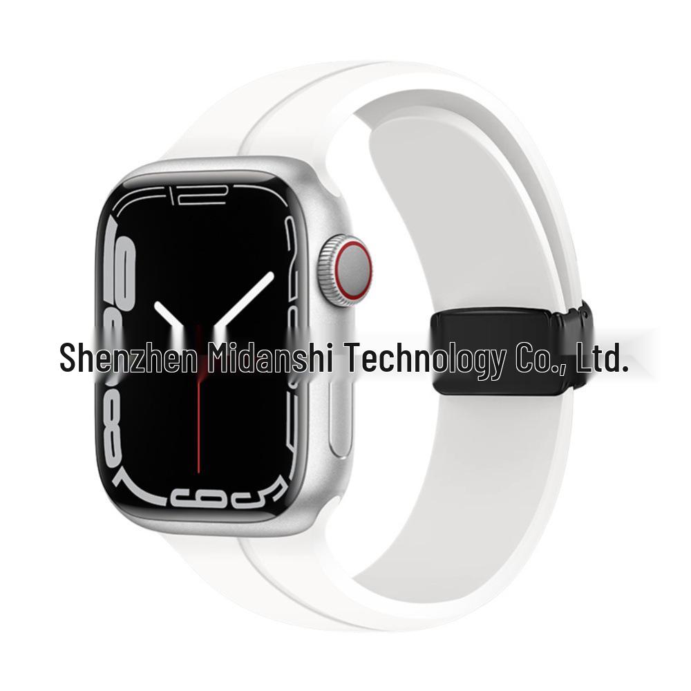 Magnetic Silicone Folding Buckle Band for Apple Watch & iWatch 6/7/8/9/10/SE/Ultra 2