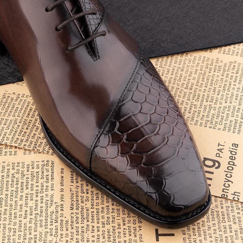 Men Fashion Handmade Dress Shoes Luxury Leather Oxford Shoes Daily Wear Men's Business Casual Office Shoes Coffee Black