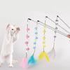 Cat Toy Wool Ball Cat Toys Interactive Teather Toys for Cats Sticks Colorful Plush Ball String Cats Toy with Bell Pet Supplies