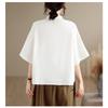 DIMANAF 2026 Women Plus Size New Summer Blouse Shirt Short Sleeve Cotton Print Casual Loose Lady Tops Shirts