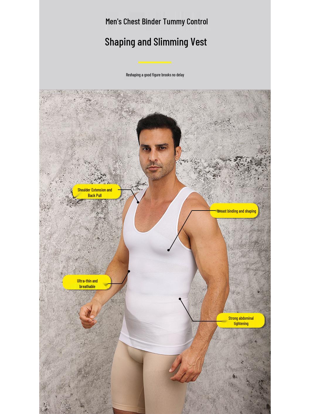 

Men s Mesh Shaping Vest BX09: Breathable Chest Binder, Tummy Control, Back Support, Sporty. Double Extra Large чёрный