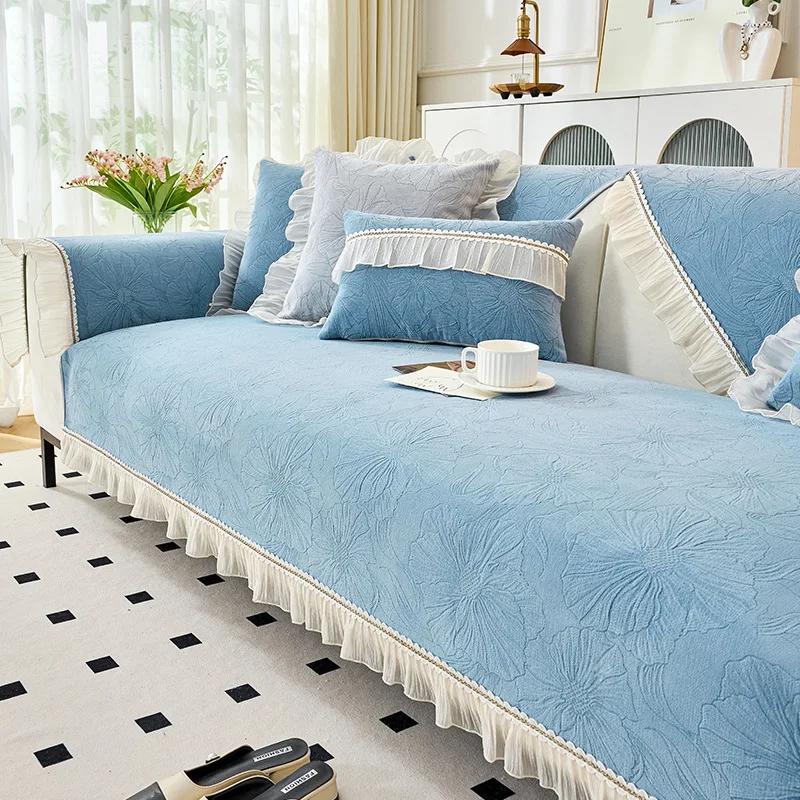 Chenille Textures Sofa Cover Universal Non-Slip Couch Cover Towel Sofa Protective Mats for Living Room Decoration Sofa Cushion