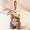 Kawaii Sleep Hat Teddy Bear Plush Keychain Soft Fluffy Stuffed Animal Doll Cute Bear Bag Charm for Backpack Accessory Gifts