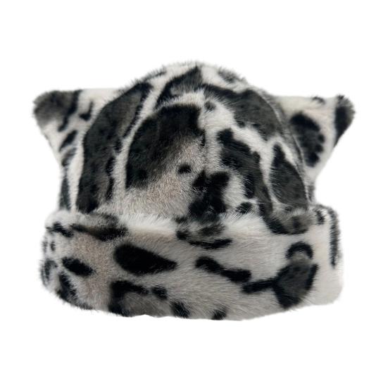 Winter Hat Solid Color Bear Ear Decor Windproof Warm Knitted Hat Lightweight Breathable Thermal Hat Cold Weather Headwear