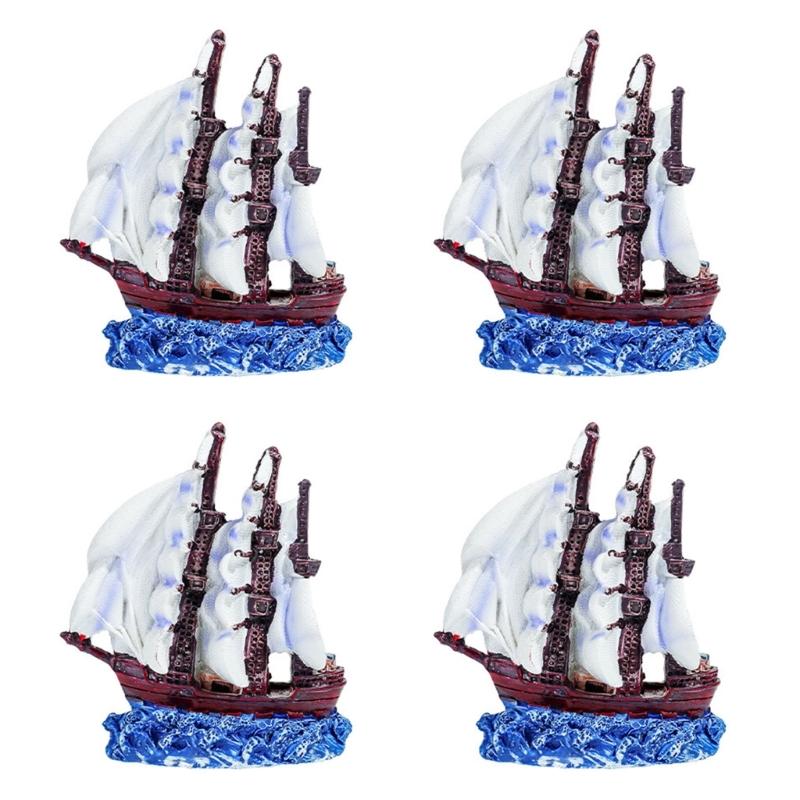 Aquarium Landscape Ship Model Sail Boats Aquariums Decorations Art Crafts Terrarium Habitat Ornaments