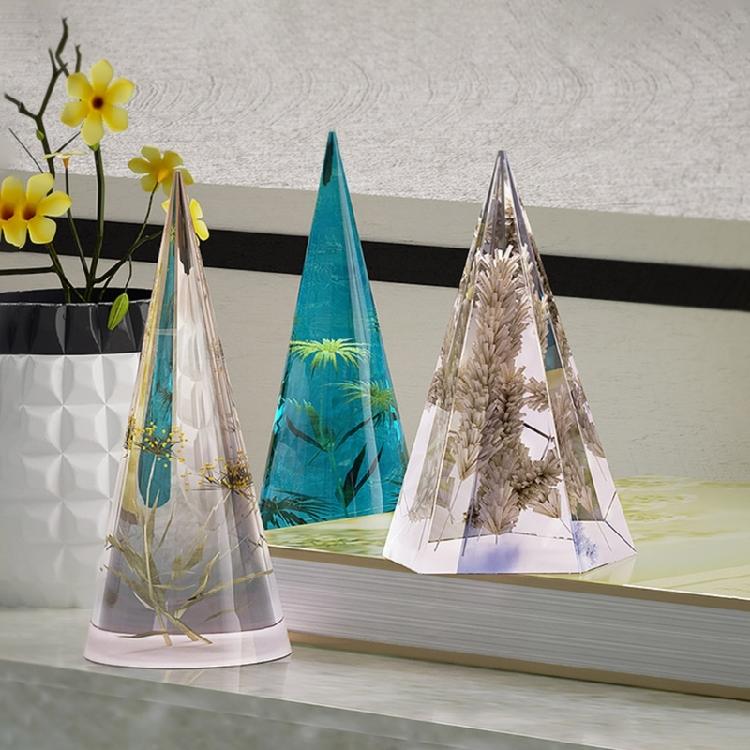 Cone Ring Holder Resin Mold Pyramid Silicone Epoxy Mold for Candle Ring Stand