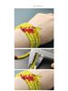 Gelber Achat Chalcedon Lange Kette: Vielseitige Halskette oder Armband mit 0,6 mm elastischer Kordel