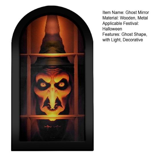 Halloween Ghost Mirror Decoration Spooky Ambiance Room Decor Illusionary Ghost Reflection Halloween Parties Festival Decoration
