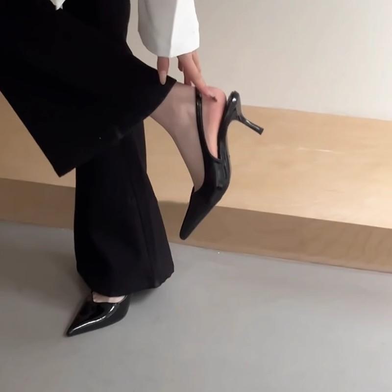 Fashion 2025 Ladies Shoes High Quality Slip On Women's Pumps Autumn Pointed Toe Solid Fashion Shallow Mouth High Heels Dress Pumps Women