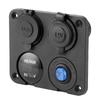 12V24V 4 Hole Switch Panel Waterproof QC3.0 Dual USB Socket Voltmeter Power Outlet for Boat Car RV